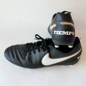 Nike Tiempo Black Soccer Cleats Size 13 US Rio III Black White Swoosh